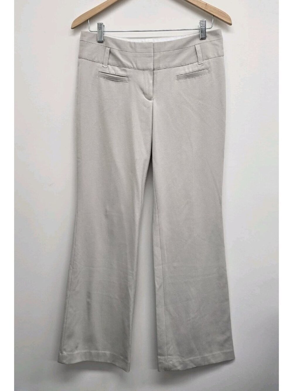 Express Editor Dress Pants Size 4R Bootcut Flare Stretch Office Career Beige